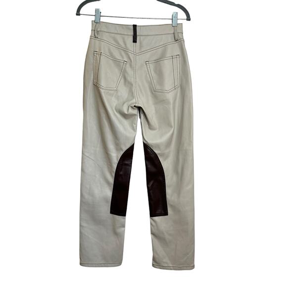 Still Here Vegan Leather Tate Straight Pants in Oxford Bone sz 24 $350 - Picture 3 of 12